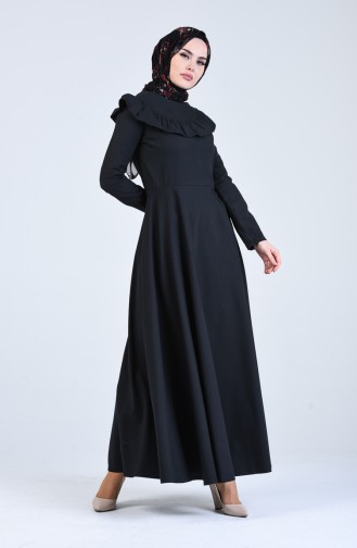 Schwarz Hijab Kleider 7269-12