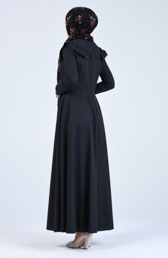 Schwarz Hijab Kleider 7269-12