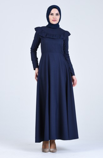 Navy Blue Hijab Dress 7269-15