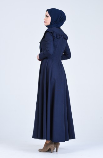 Dunkelblau Hijab Kleider 7269-15