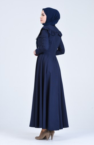 Navy Blue Hijab Dress 7269-15