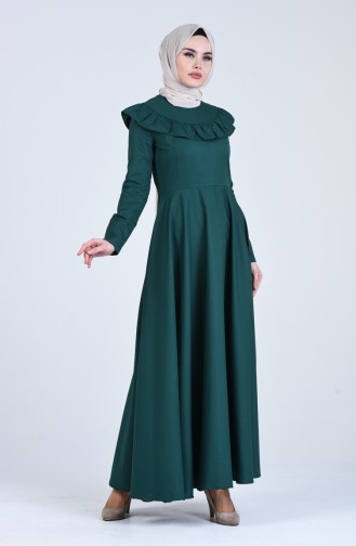 فستان أخضر زمردي 7269-17