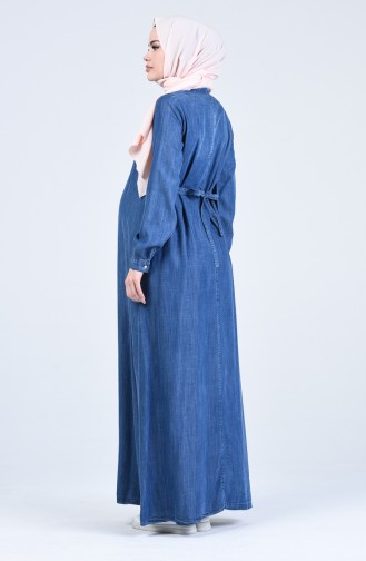 Jeansblau Hijab Kleider 8612-01