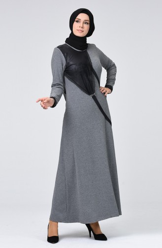 Gray Hijab Dress 0129-01