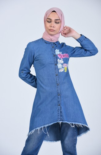 Jeansblau Tunikas 7201-07