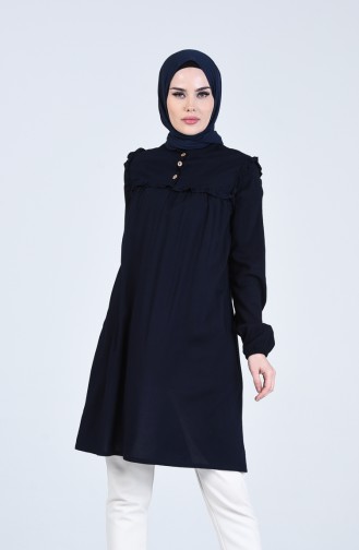 Büzgülü Tunik 0015-01 Lacivert