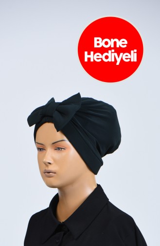 Fırfırlı Bone Hediyeli Fiyonklu Bone 1110-13 Koyu Yeşil