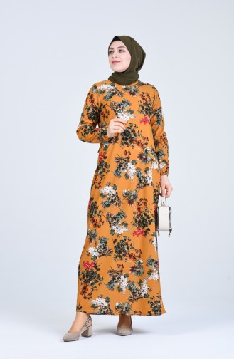 Mustard Hijab Dress 8869-02