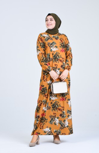 Mustard Hijab Dress 8869-02