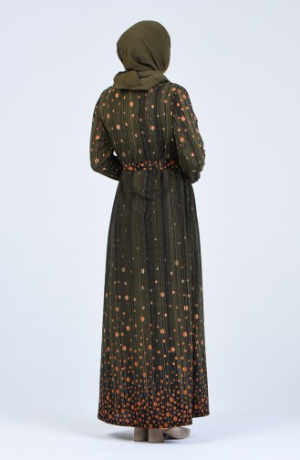 Khaki Hijab Kleider 4805A-01