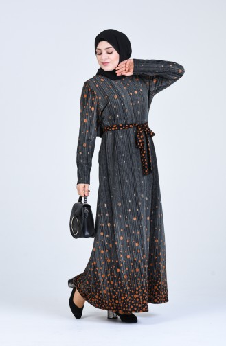 Grau Hijab Kleider 4805A-02