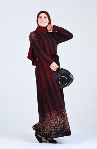 Robe Hijab Bordeaux 4805B-04