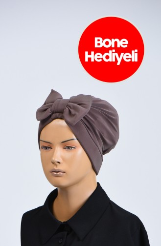 Fırfırlı Bone Hediyeli Fiyonklu Bone 1110-21 Vizon