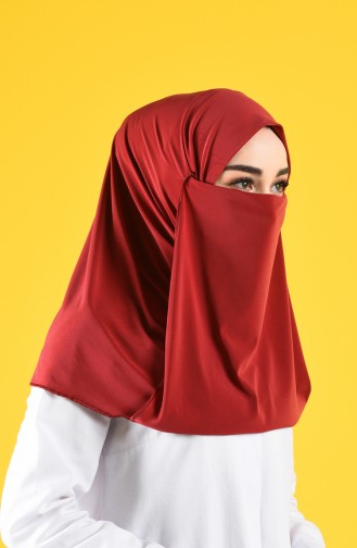 Sefamerve Hijab Gesichtsabdeckung 1100-07 Weinrot 1100-07