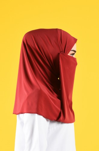 Sefamerve Hijab Gesichtsabdeckung 1100-07 Weinrot 1100-07