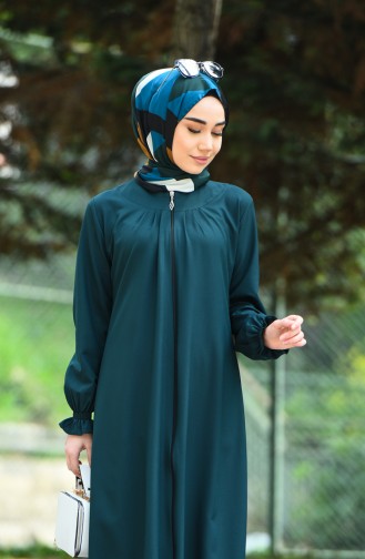 Abaya mit Reissverschluss 2140-02 Smaragdgrün 2140-02