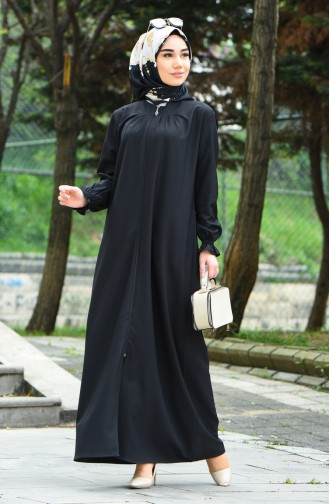 Abaya mit Reissverschluss 2140-03 Schwarz 2140-03