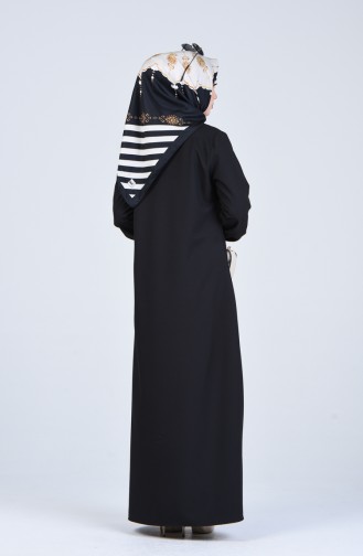 Abaya a Fermeture 2140-03 Noir 2140-03
