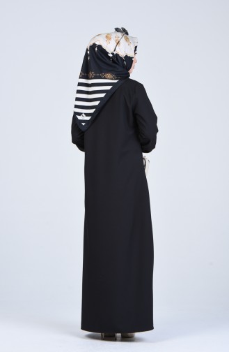 Abaya mit Reissverschluss 2140-03 Schwarz 2140-03