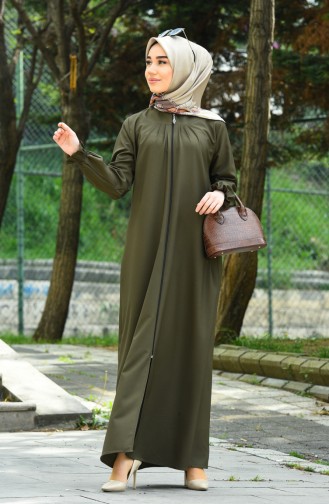 Abaya mit Reissverschluss 2140-04 Khaki 2140-04