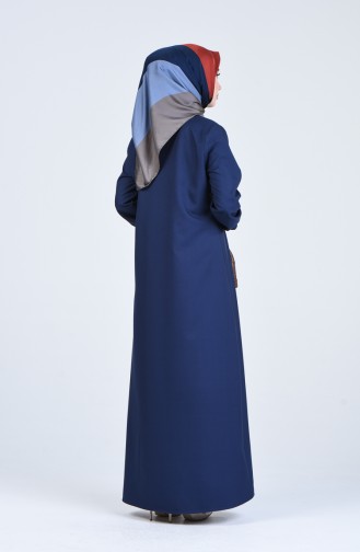 Abaya a Fermeture 2140-05 Bleu Marine 2140-05