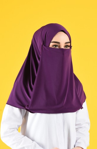 Sefamerve Hijab Gesichtsabdeckung 1100-09 Lila 1100-09