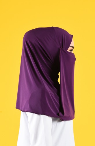 Sefamerve Hijab Gesichtsabdeckung 1100-09 Lila 1100-09