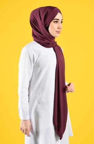 Maske Hediyeli Üç Bantlı Şifon Şal 7016-05 Mürdüm