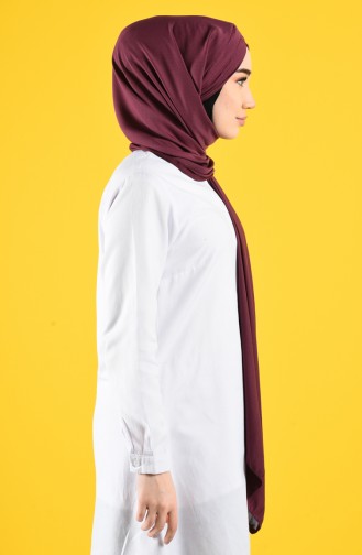 Maske Hediyeli Üç Bantlı Şifon Şal 7016-05 Mürdüm