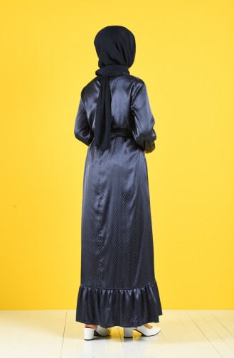 Puantiyeli Elbise 1948-02 Lacivert