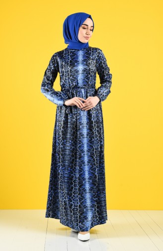 Saks-Blau Hijab Kleider 2120-02