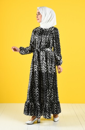 Grau Hijab Kleider 2128-01