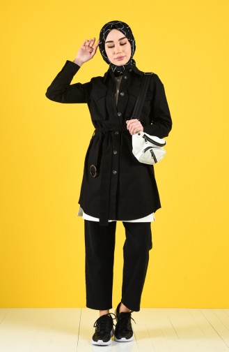 Black Trench Coats Models 8223-01