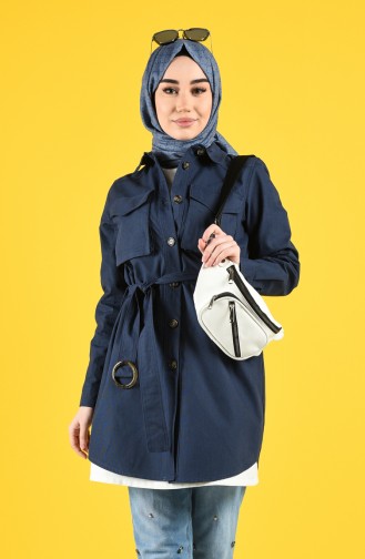 Navy Blue Trench Coats Models 8223-02