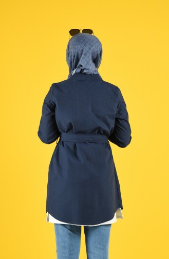 Navy Blue Trench Coats Models 8223-02