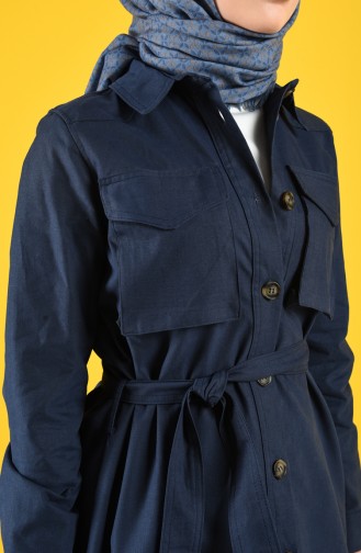 Navy Blue Trenchcoat 8223-02