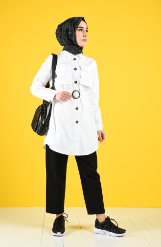 White Trench Coats Models 8223-03