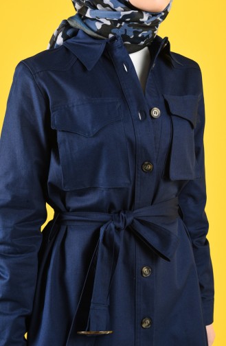 Dark Navy Blue Trench Coats Models 8223-08