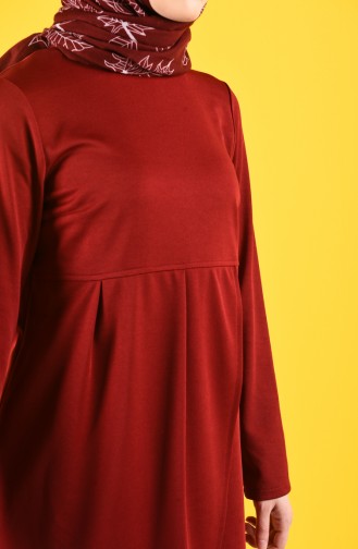 Asymmetrische Tunika mit Rüschen  1142-03 Weinrot 1142-03