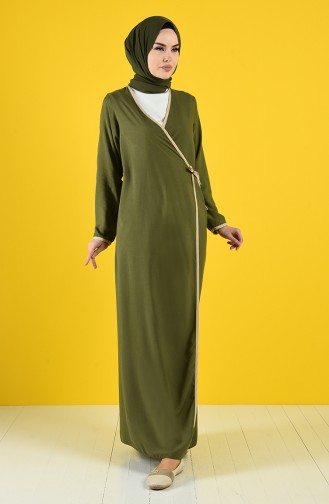 Khaki Prayer Dress 0616-03