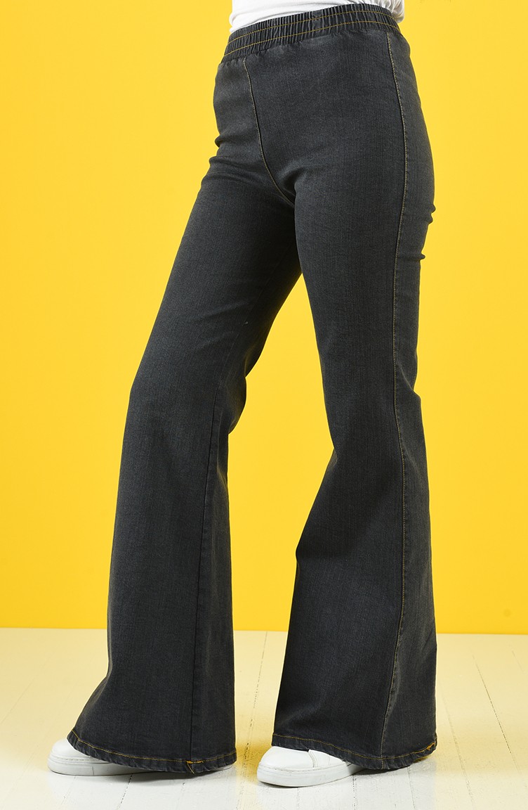 İspanyol Paça Kot Pantolon 1465PNT-01 Gri