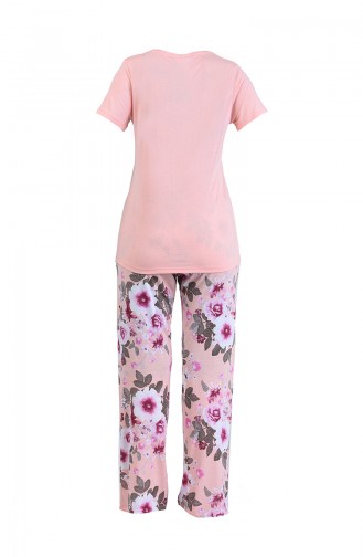 Kısa Kollu Pijama Takım 4003-02 Somon