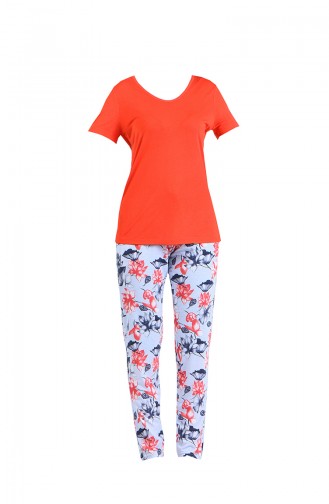 Granat-Blumen Pyjama 5005-02