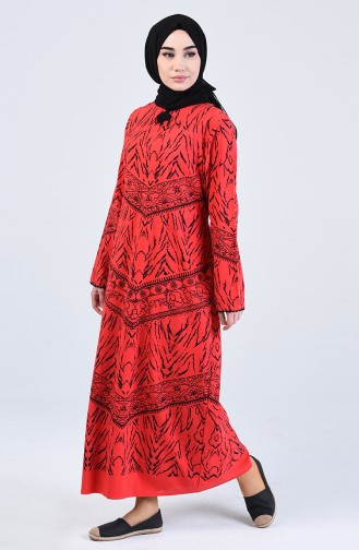 Red Hijab Dress 4444-04