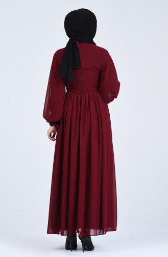 Claret red İslamitische Jurk 0366-01