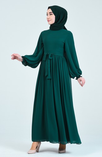 فستان أخضر زمردي 0366-02