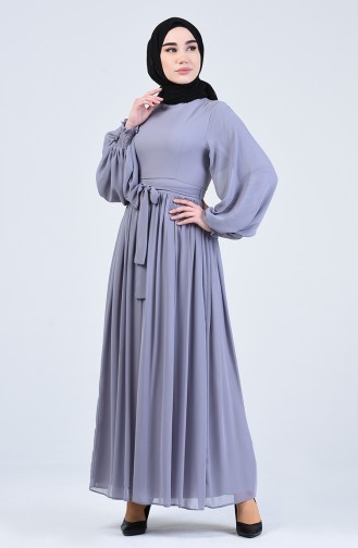 فستان رمادي 0366-03
