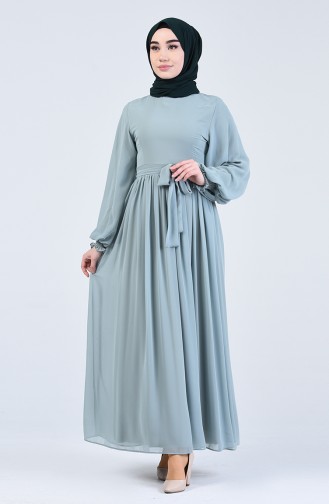 Unreife Mandelgrün Hijab Kleider 0366-06