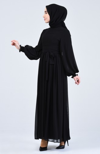Schwarz Hijab Kleider 0366-08