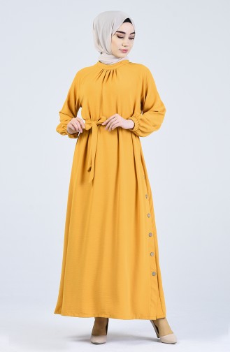 Senf Hijab Kleider 0368-01